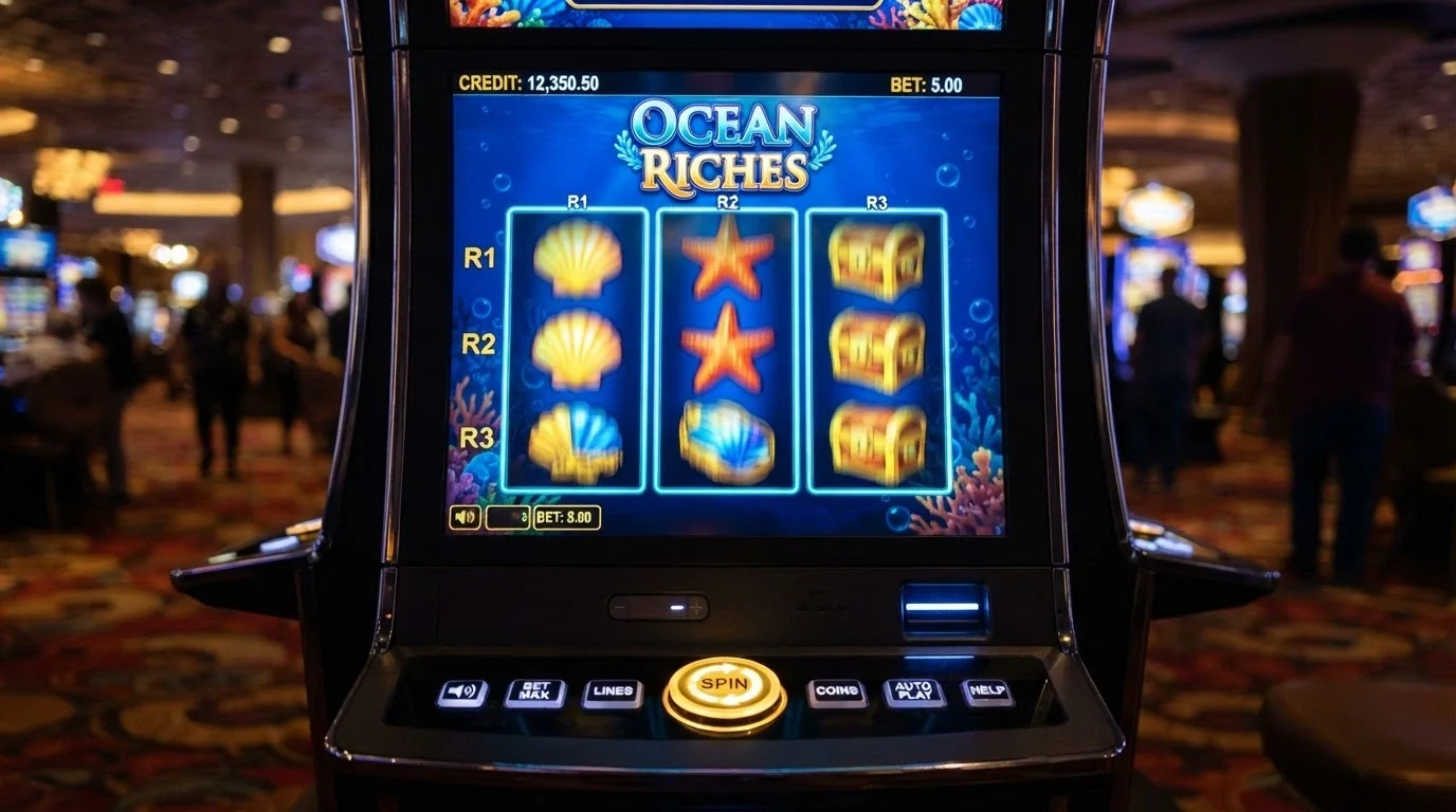 Interfaz del juego Cash Crab de ELA Games en un casino online con los rodillos visibles