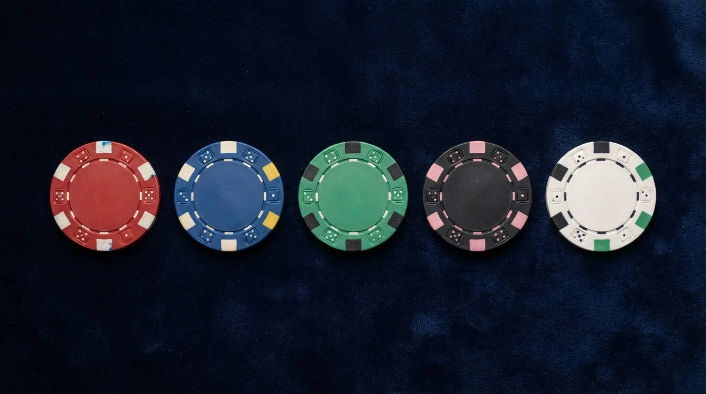 Vista comparativa de varias fichas de casino con sus ofertas sin depósito alineadas