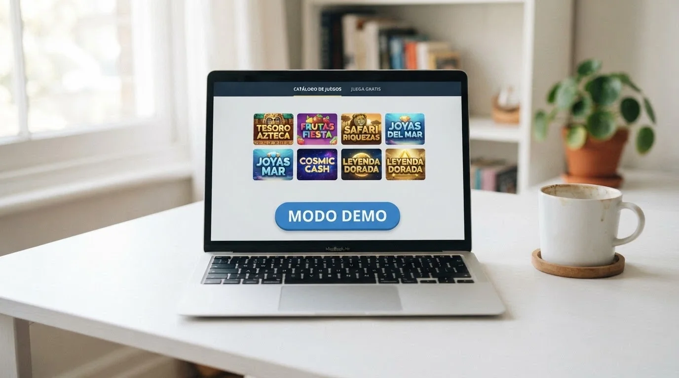 Interfaz de casino online con el botón de acceso al modo demo sin necesidad de inicio de sesión
