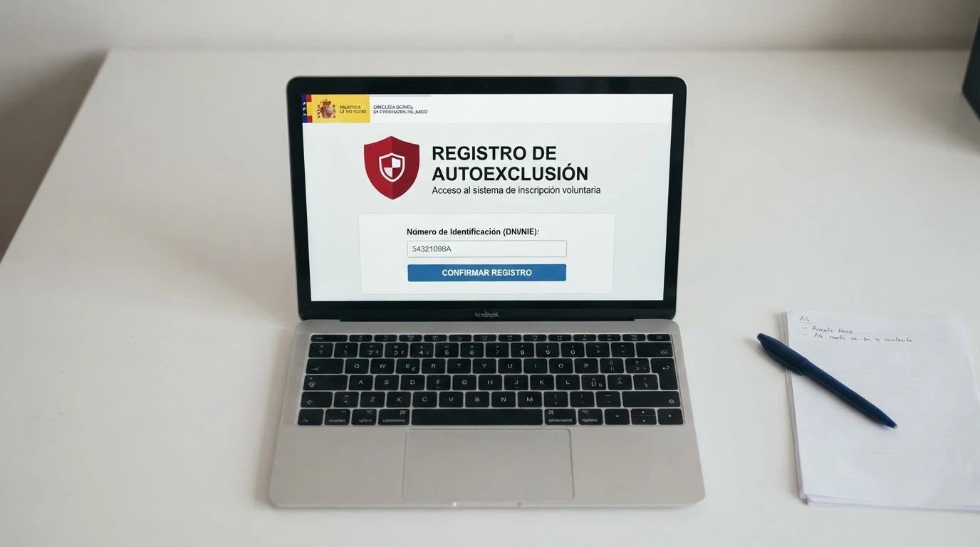 Captura de pantalla del sitio web de la DGOJ mostrando el acceso al Registro General de Interdicciones de Acceso al Juego