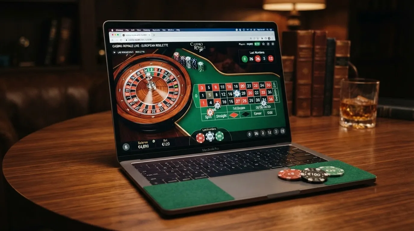 Mesa de ruleta europea en modo demo dentro del navegador, con el tapete y los números visibles